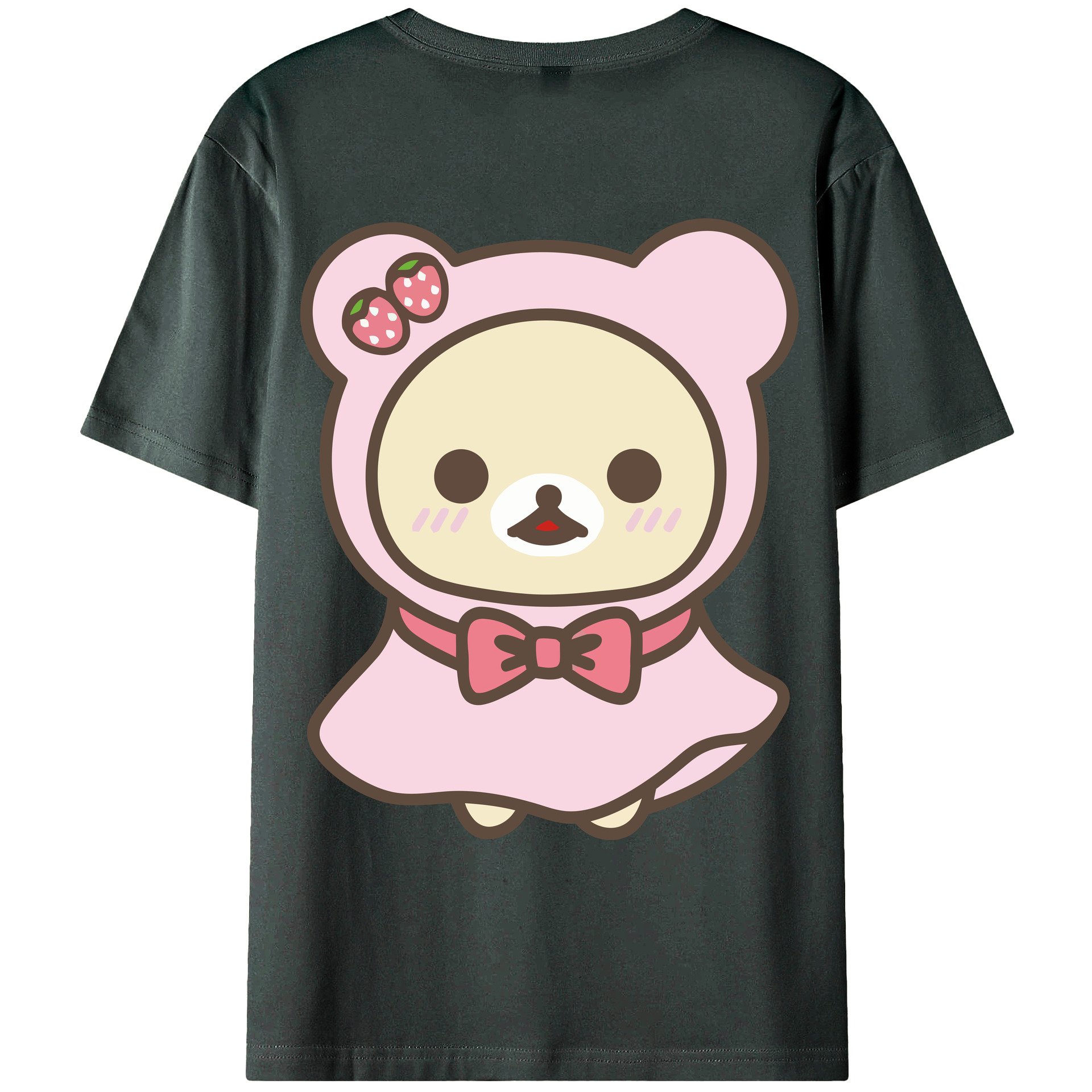 （画像用） リラックマ リラックマ キイロイトリ Rilakkuma Korilakkuma Kiiroitori 綿100％ メンズ半袖Tシャツ（バックプリント） 通気性